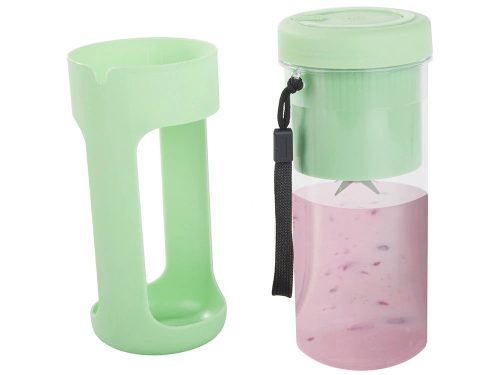 Vezeték nélküli, Hordozható USB smoothie keverő, jégaprító, turmixgép karpánttal, zöld