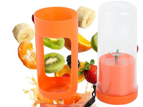 Vezeték nélküli, Hordozható USB smoothie keverő, jégaprító, turmixgép karpánttal, narancssárga