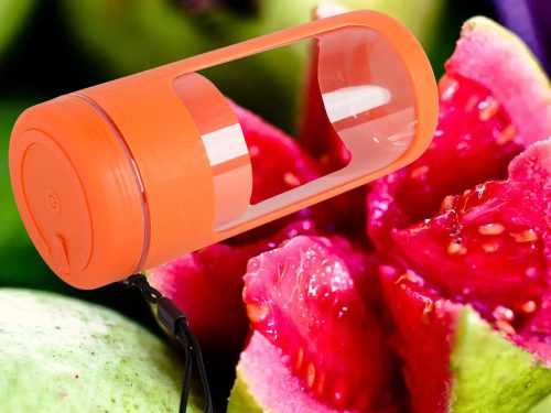 Vezeték nélküli, Hordozható USB smoothie keverő, jégaprító, turmixgép karpánttal, narancssárga