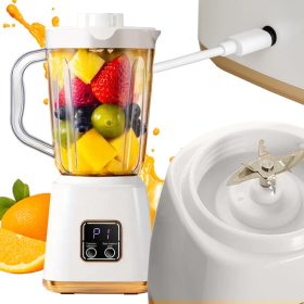   Hordozható USB Turmixgép és Smoothie Készítő, 3 Sebességfokozat, LED Kijelző, Fehér