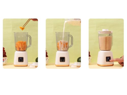 Hordozható USB Turmixgép és Smoothie Készítő, 3 Sebességfokozat, LED Kijelző, Fehér