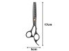 Professzionális fodrászolló ritkító olló, 17 cm, fekete