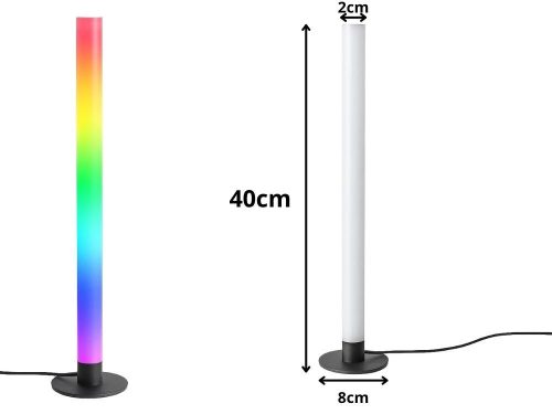 Led rgb modern dekoratív álló/asztali oszloplámpa, 40 cm, távirányítóval