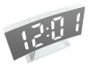 Elektronikus, digitális, ívelt LED ébresztőóra, hőmérővel, tükörreflexes kijelzővel