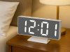 Elektronikus, digitális, ívelt LED ébresztőóra, hőmérővel, tükörreflexes kijelzővel