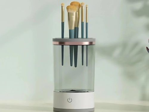 Elektromos sminkecset tisztító és szárító gép – USB, fehér
