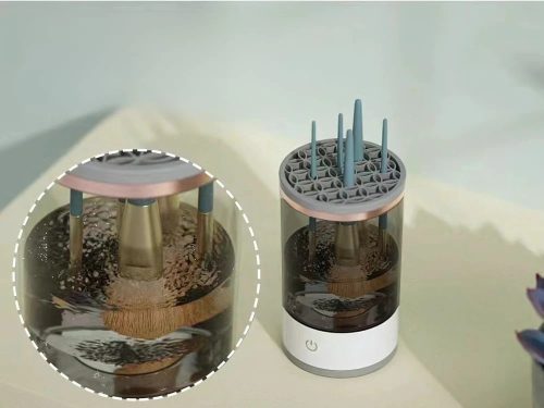 Elektromos sminkecset tisztító és szárító gép – USB, fekete