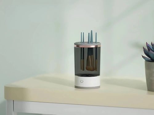 Elektromos sminkecset tisztító és szárító gép – USB, fekete