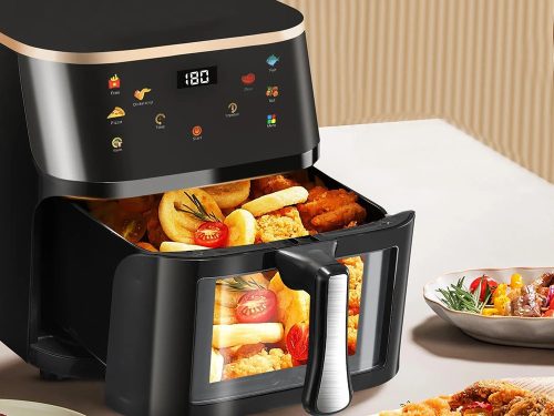 Nagy méretű zsírmentes fritőz, air fryer sütéshez 1400W, 10 l