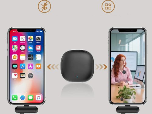 Vezeték nélküli mikrofon készlet, nyakkendő mikrofon töltőtokkal, usb c, 2 db