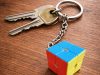 Klasszikus Rubik kocka logikai játék 2x2, kulcstartó karikával