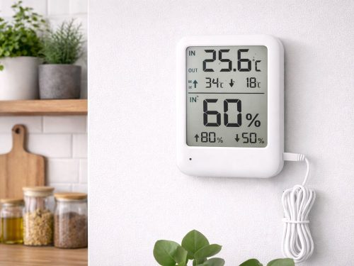 LCD időjárás-állomás hőmérővel és páratartalom-mérővel