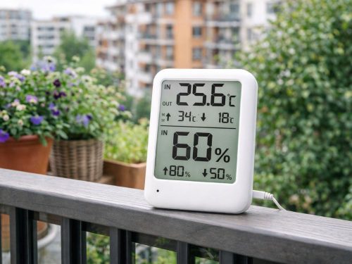 LCD időjárás-állomás hőmérővel és páratartalom-mérővel