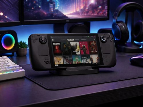 Csúszásgátló asztali tartó állvány Steam Deck és konzolokhoz, fekete
