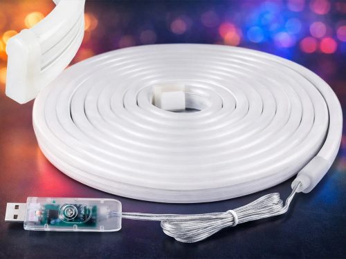 Flexibilis RGB Neon LED Szalag 5 m, Applikációval és Távirányító Vezérléssel, Zeneszinkron, Vízálló