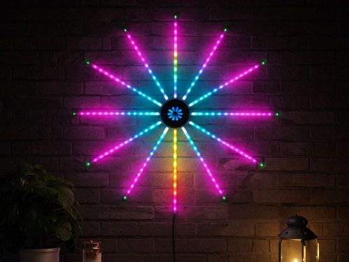 Öntapadó RGB led-es tűzijáték lámpa, alkalmazással és távirányítóval, buli dekoráció