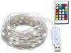 Kültéri RGB LED-szalag 10m, USB-s Okosvilágítás Bluetooth Vezérléssel, IP65, távirányítóval