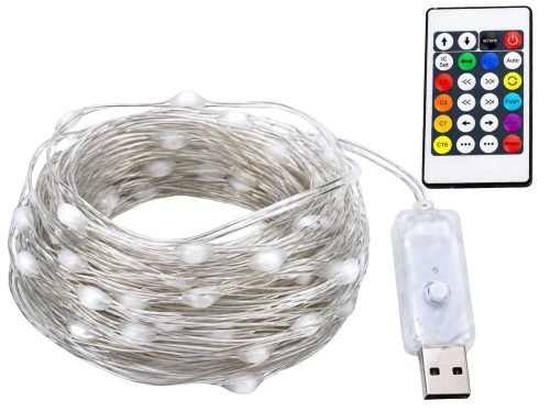 Kültéri RGB LED-szalag 10m, USB-s Okosvilágítás Bluetooth Vezérléssel, IP65, távirányítóval