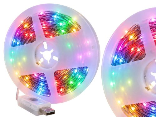 Kültéri RGB LED-szalag 10m, USB-s Okosvilágítás Bluetooth Vezérléssel, IP65, távirányítóval
