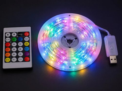 Kültéri RGB LED-szalag 10m, USB-s Okosvilágítás Bluetooth Vezérléssel, IP65, távirányítóval