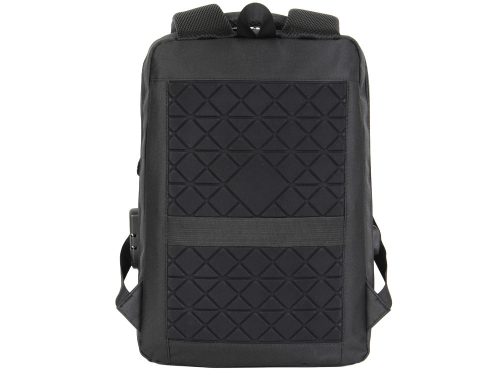 Merevített laptop hátizsák kódzárral és USB-porttal, 15 l, fekete