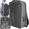 Merevített laptop hátizsák kódzárral és USB-porttal, 15 l, szürke