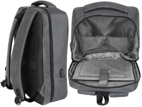Megerősített lopásbiztos laptop hátizsák beépített USB porttal, kódzárral