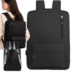   Városi laptop hátizsák USB-porttal, 18–20 l, 45×30×16 cm, fekete