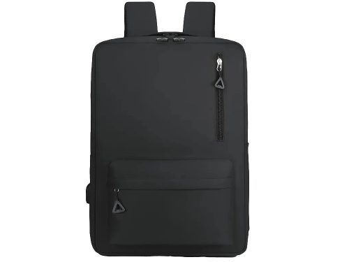 Városi laptop hátizsák USB-porttal, 18–20 l, 45×30×16 cm, fekete