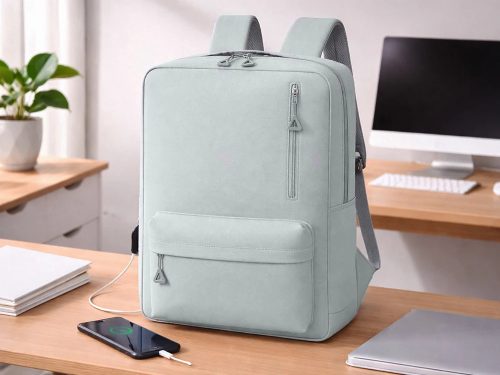 Városi laptop hátizsák USB-porttal, 18–20 l, 45×30×16 cm, szürke