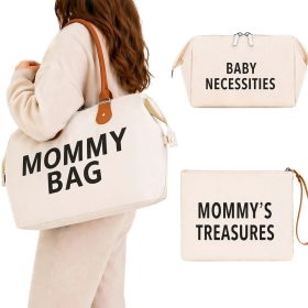   Mommy Bag pelenkázótáska szett, 3 az 1-ben, hőszigetelt rekeszekkel, bézs