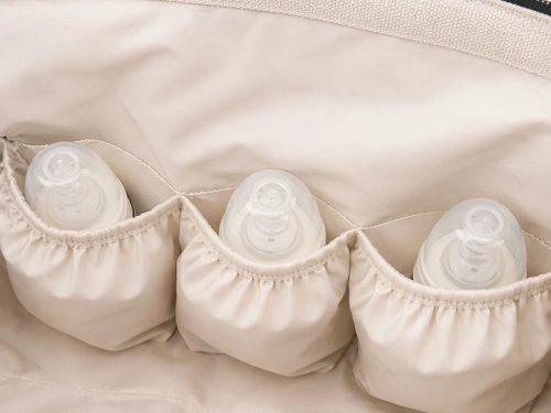 Mommy Bag pelenkázótáska szett, 3 az 1-ben, hőszigetelt rekeszekkel, bézs