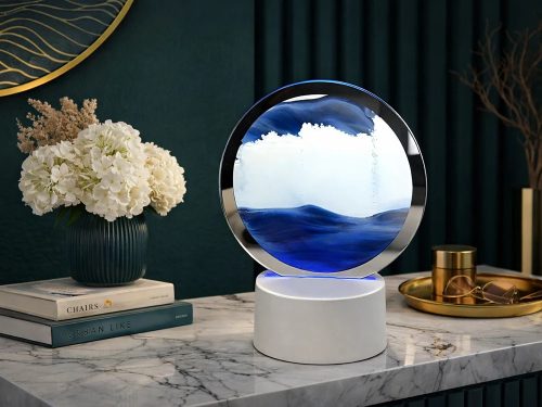 Dinamikus 3d homok lámpa, dekoratív asztali usb led rgb lámpa