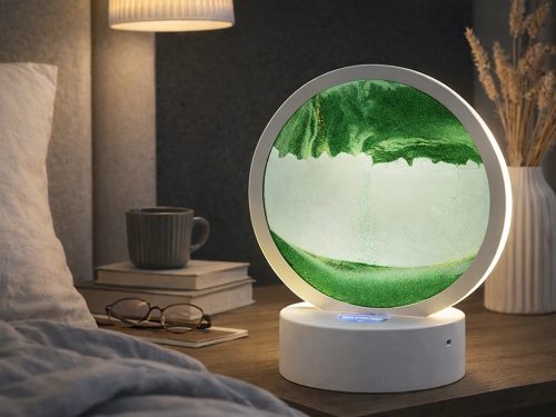 Dinamikus 3d homok lámpa, dekoratív asztali usb led rgb lámpa