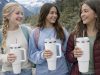 Rozsdamentes termosz bögre 1,2 l fogantyúval hideg és meleg italokhoz , fehér