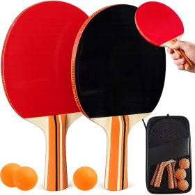   Pingpong készlet 2 db ütővel és 3 db labdával – Asztalitenisz szett praktikus hordozótáskában