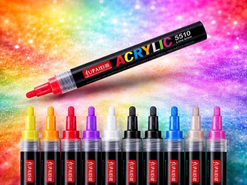 Akril filctoll készlet 12 különböző színű vízálló filc, Kőre, fára, vászonra, papírra