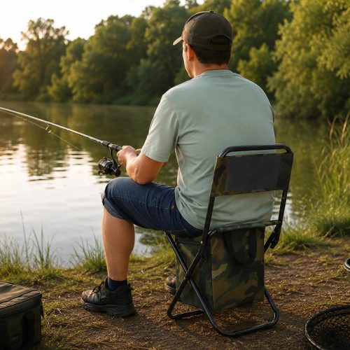 Moro mintás Horgász Szék Tárolótáskával, 100 kg Teherbírás 