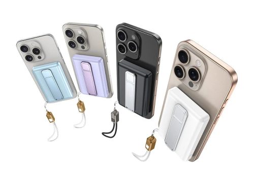 Mágneses Powerbank gyorstöltő, 5000 mah, usb-c, lightning, 20W