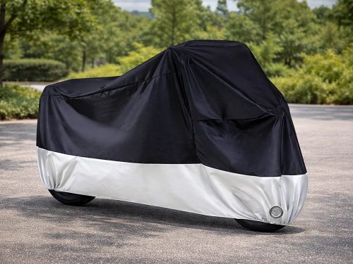 Vízálló motoros és kerékpár takaróponyva csattal, 200 x 130 cm, UV-álló védőhuzat