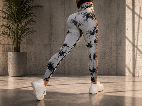 Női push-up marmor mintás leggings szürke S/M
