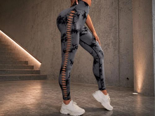 Női push-up marmor mintás leggings szürke S/M