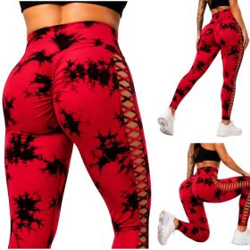 Női push-up marmor mintás leggings piros S/M