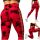 Női push-up marmor mintás leggings piros S/M