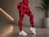 Női push-up marmor mintás leggings piros S/M