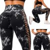 Női push-up marmor mintás leggings fekete S/M