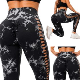 Női push-up marmor mintás leggings fekete S/M