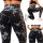 Női push-up marmor mintás leggings fekete S/M
