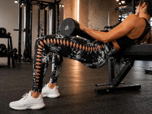 Női push-up marmor mintás leggings fekete S/M