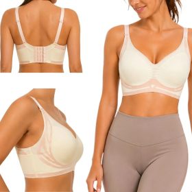 Női push-up sportmelltartó varratmentes betéttel fehér L